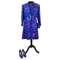 Matching set consisting of a coat, dress, shoes, and handbag, Italian tailored, 1980s