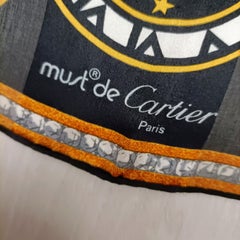 Must de Cartier silk scarf featuring a vintage 1990s watch pattern