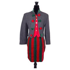 Moschino Cheap and Chic wool and velvet Christmas outfit from the 1990s