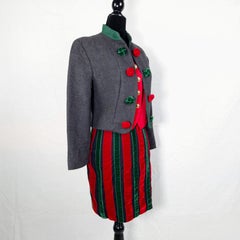 Moschino Cheap and Chic wool and velvet Christmas outfit from the 1990s