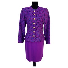 Yves Saint Laurent Rive Gauche Purple Skirt Suit, Fall/Winter 1991