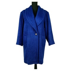 Blue mohair coat by Yves Saint Laurent, Fall/Winter 1986 collection