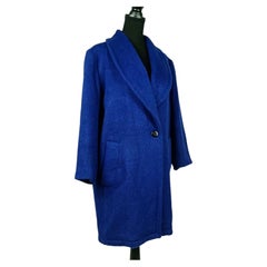 Blue mohair coat by Yves Saint Laurent, Fall/Winter 1986 collection