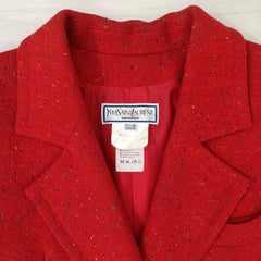 Yves Saint Laurent Red Wool Jacket, Fall-Winter 1993