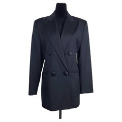 Chaqueta negra de esmoquin Genny, de lana, estilo vintage de los años 90