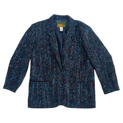 Kenzo Jungle green vintage wool tweed jacket from the 1980s