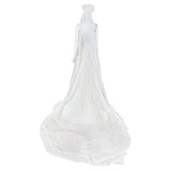 Valentino Vintage Silk Wedding Dress & Cathedral Lace Veil