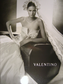Valentino Vintage Silk Wedding Dress & Cathedral Lace Veil