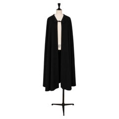 Yves Saint Laurent Rive Gauche 1970s Black Wool Haute Couture Cape