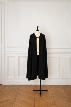 Yves Saint Laurent Rive Gauche 1970s Black Wool Haute Couture Cape
