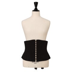 Azzedine Alaïa 1980s Black Cotton Corset with Back Lacing, Size 40