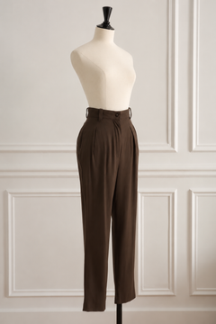 Azzedine Alaïa Khaki Front Pleated Trousers from the 1980s