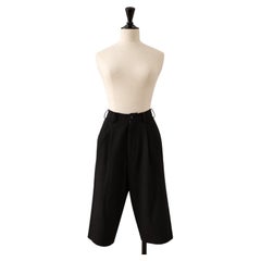 Yohji Yamamoto 1980s Women's Black Wool Pleated Bermuda Shorts S