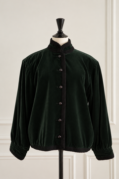 Saint Laurent Rive Gauche Dark Green Velvet Jacket 1970s