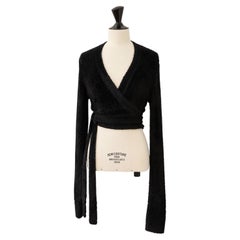 Azzedine Alaïa 1980s Black Cropped Wrap Jacket in Excellent Condition
