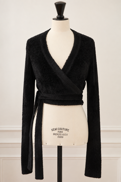 Azzedine Alaïa 1980s Black Cropped Wrap Jacket in Excellent Condition
