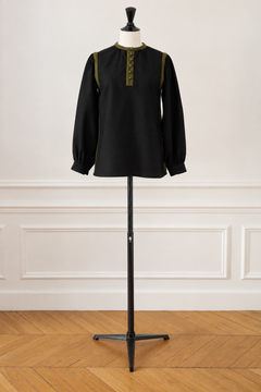 Chemisier en laine Saint Laurent Rive Gauche des années 1970