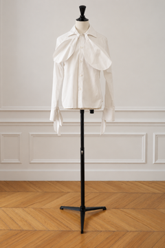 Yohji Yamamoto Y's Vintage Cotton Shirt with Unique Tie Collar