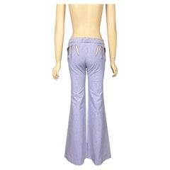 Chloe by Phoebe Philo Spring 2002 RUNWAY Lavender Denim Trouser w Slash Cut Outs