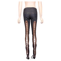 Alexander McQueen Fall 2002 RUNWAY Dark Denim Pants with Corseted Back of Legs