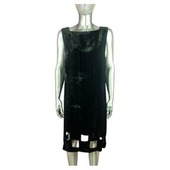 Jean Paul Gaultier Femme Fall 1997 Black Velvet Shift Dress with Cut Outs