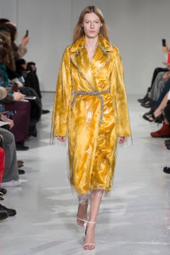 Calvin Klein 205W39NYC by Raf Simons Fall 2017 RUNWAY Yellow Faux Fur & PVC Coat