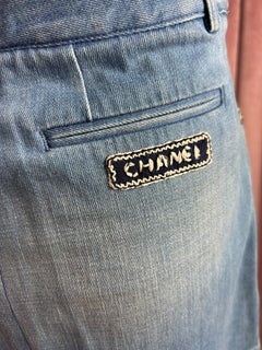 Vintage Y2K Chanel by Karl Lagerfeld Denim Mini Skirt with Corseted Waist