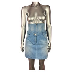 Vintage Y2K Chanel by Karl Lagerfeld Denim Mini Skirt with Corseted Waist