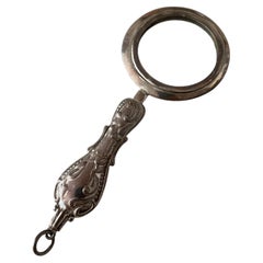 Pendentif miroir à main vintage en argent massif de style Art nouveau, 925