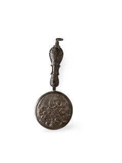 Pendentif miroir à main vintage en argent massif de style Art nouveau, 925