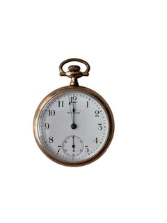 1905 Antique Waltham Gold Filled 15 Jewels Open Face Pocket Watch Working Condit