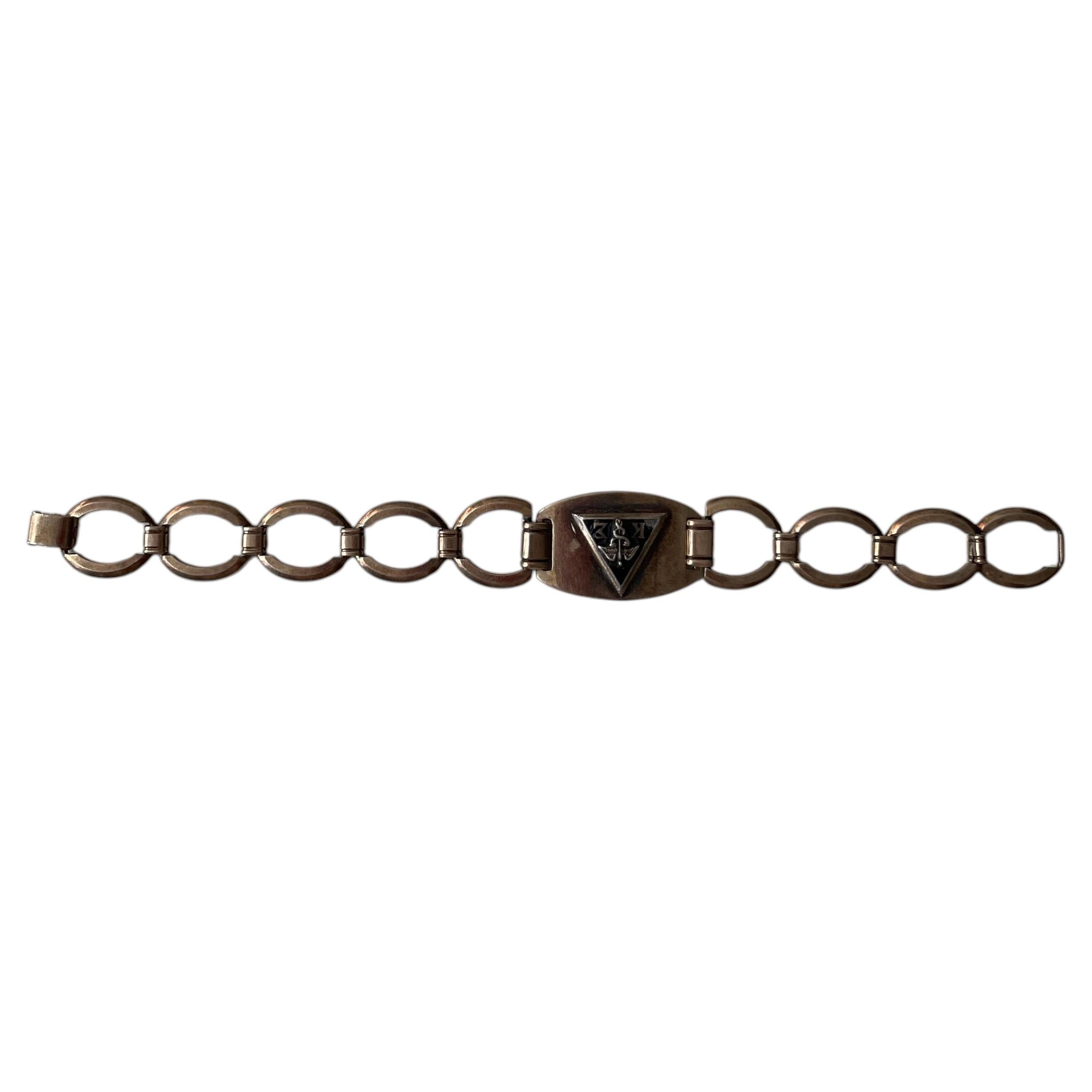 Pre-owned Simmons 1930s R.f.  10k Gold Filled Sterling Engraved Sweetheart Id Bracelet In Multiple