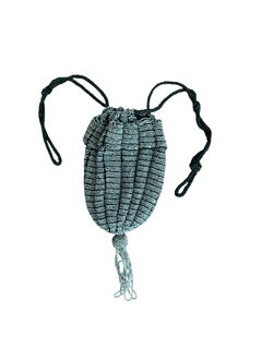 Antique French Micro-Beaded Reticule Pouch Bag with Tassel (1900s-1920s)