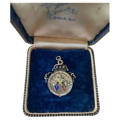 c. 1880s–1900s Antique Knights of Pythias Enamel & Hair Work Reversible Locket