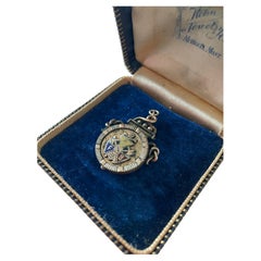 c. 1880s–1900s Antique Knights of Pythias Enamel & Hair Work Reversible Locket