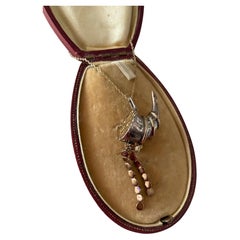 Vintage Italian Style 925 Sterling Silver Two-Tone Cornucopia Horn Pendant