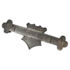 Antique British Art Deco Sterling Silver Commemorative Bar Brooch, c. 1928