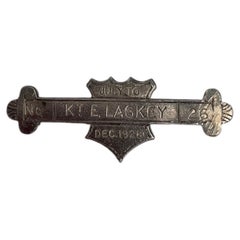 Antique British Art Deco Sterling Silver Commemorative Bar Brooch, c. 1928