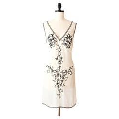 Prada FW1997 Beaded Velvet V-Neck Shift Dress (S/M)