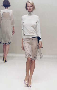 Prada SS2000 Sheer Embellished Lips and Gears Skirt (M/L)
