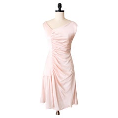Christian Dior by John Galliano 2000s Light Pink Silk Asymmetric Dress (S/M)