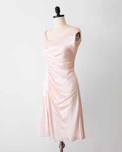 Christian Dior by John Galliano 2000s Light Pink Silk Asymmetric Dress (S/M)