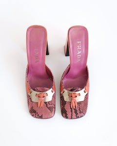Prada FW1999 Pink Python Mirror Heels (38.5)