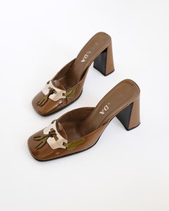 Prada FW1999 Olive Green Mirror Heels (37)