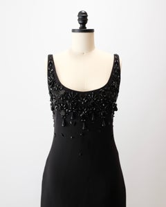 Miu Miu SS2022 Embellished Black Wool Midi Dress (XS)