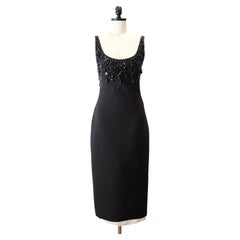 Miu Miu SS2022 Embellished Black Wool Midi Dress (XS)