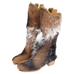 Chanel Métiers d'Art 2014 Speckled Ponyhair Fur Boots (38.5)