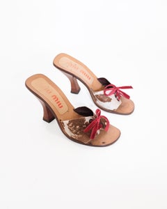 Miu Miu SS1998 Cow Print Ponyhair Mules (38)
