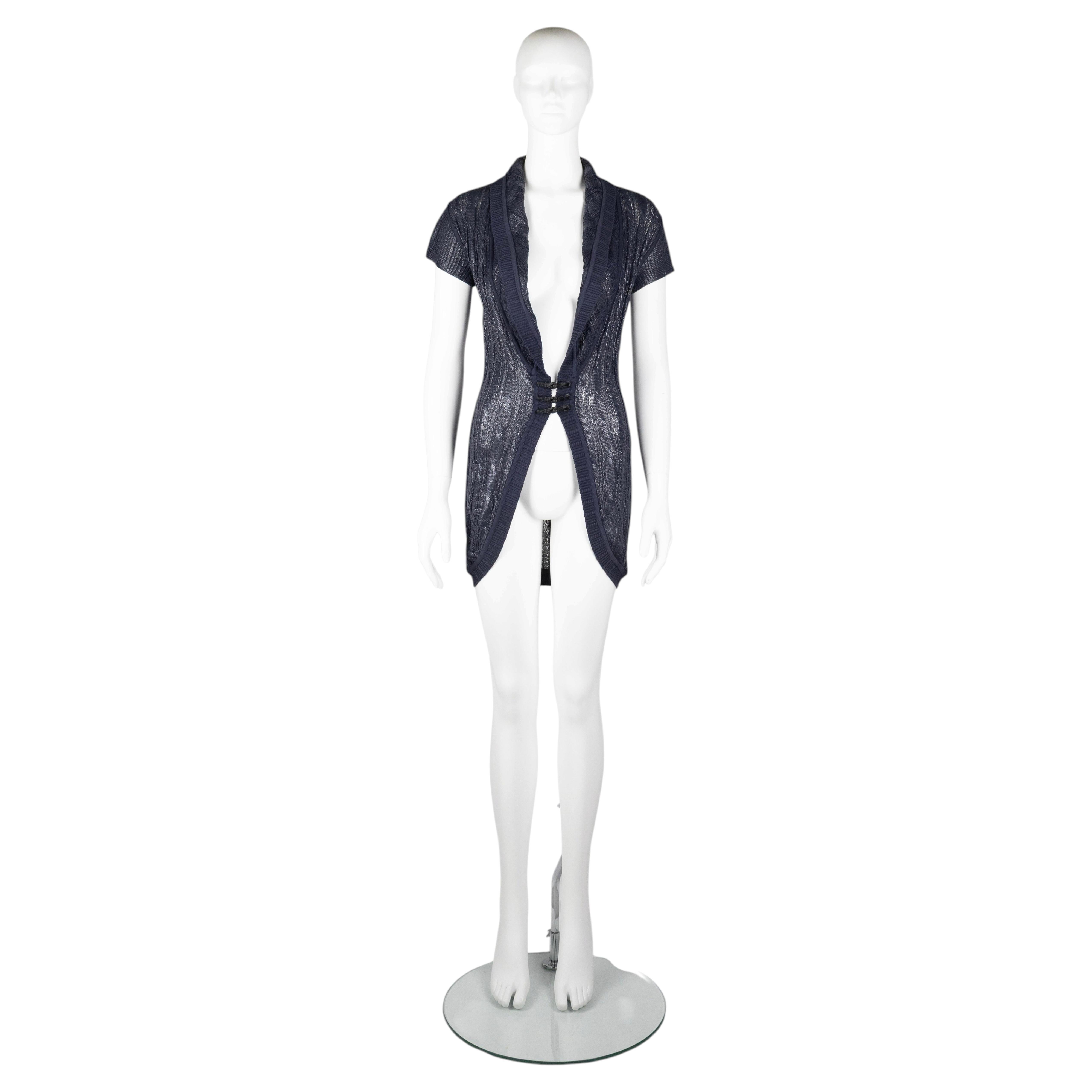 Christian Dior カーディガン　⭐︎John Galliano Christian Dior by John Galliano Navy Rubberised Knit Cardigan