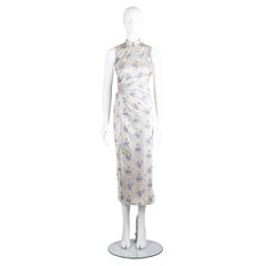 Prada 1997 Cheongsam Silk Brocade Evening Dress Miuccia Prada Floral Print